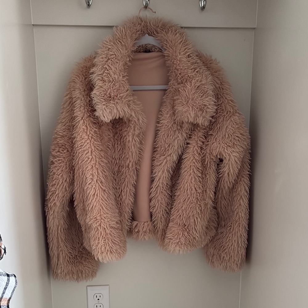 Wild Fable Light Pink Faux Fur Jacket